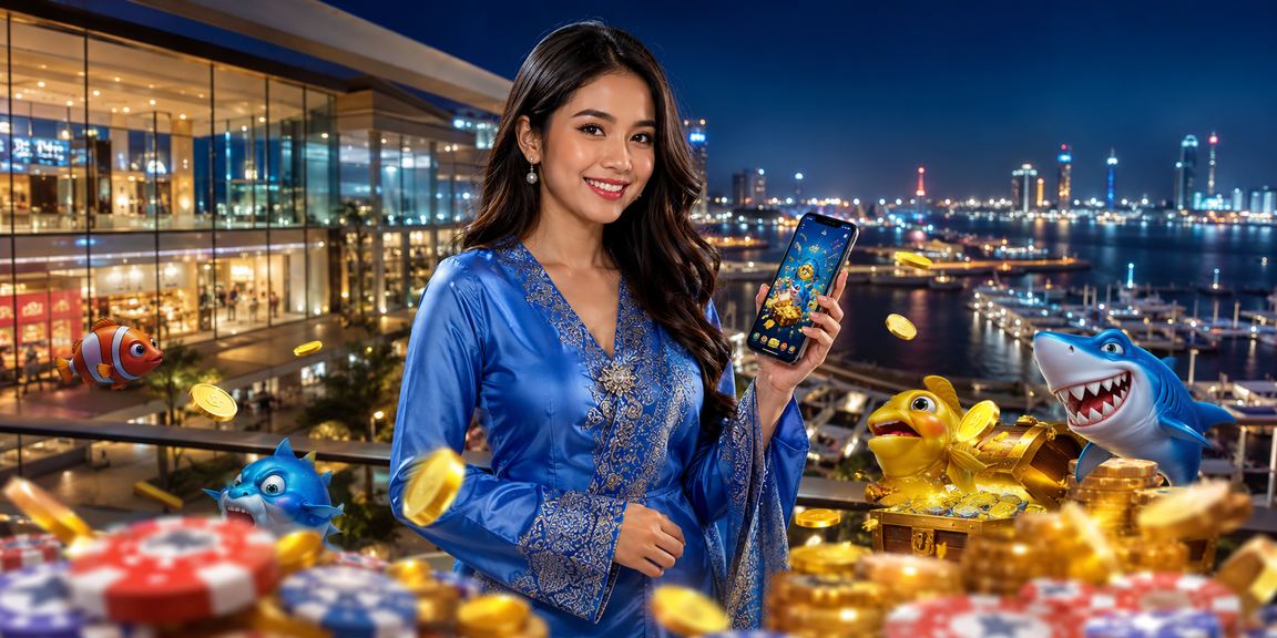 Pengguna Malaysia dalam pakaian tradisional mengakses platform ff14 untuk peluang taruhan